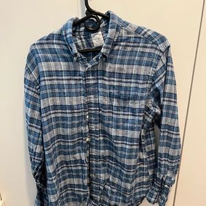 Brooks Brothers Blue/White Irish Linen Shirt
